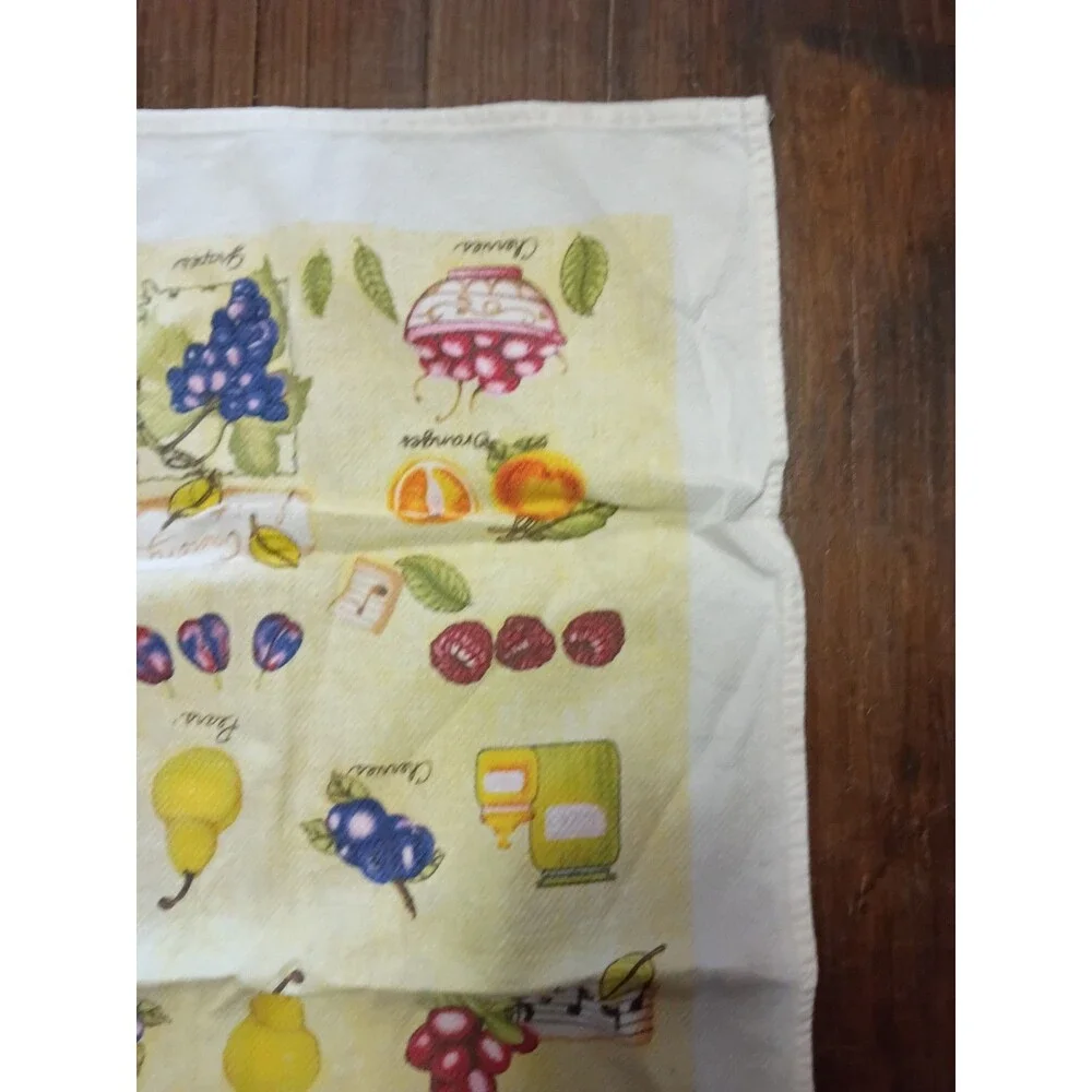 Vintage 1950s Startex Country Fruit Tea Towel